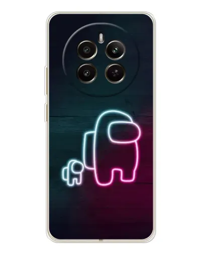 Чехол для Realme 12 с картинкой «Among Us неон-арт»