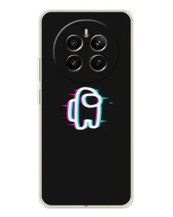 Чехол для Realme 12 с картинкой «Among Us неон»