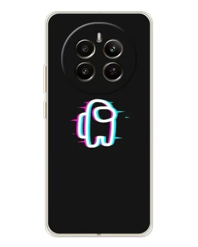 Чехол для Realme 12 с картинкой «Among Us неон»