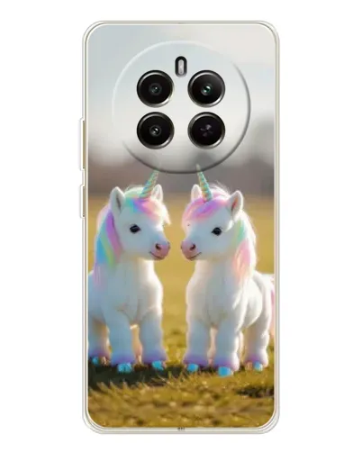 Чехол для Realme 12 с картинкой «Пара единорогов» Чехол для Realme 12 с картинкой «Пара единорогов»