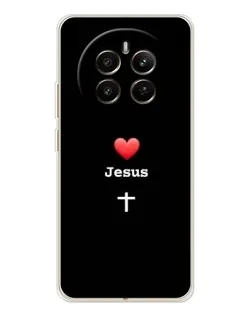 Чехол для Realme 12 с картинкой «Сердце - Jesus»
