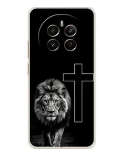 Чехол для Realme 12 с картинкой «Лев и Крест»