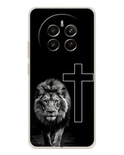 Чехол для Realme 12 с картинкой «Лев и Крест»