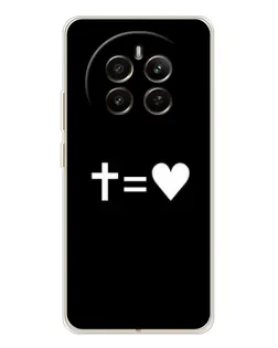 Чехол для Realme 12 с картинкой «Крест и Сердце»
