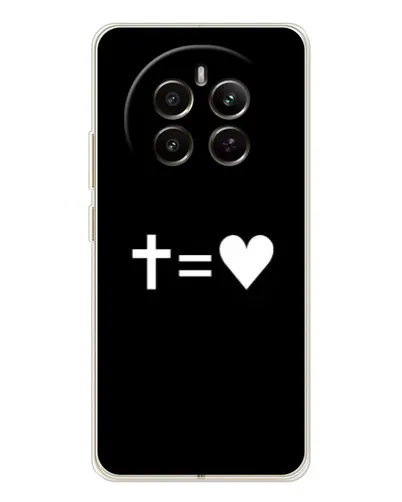 Чехол для Realme 12 с картинкой «Крест и Сердце»
