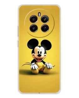 Чехол для Realme 12 с картинкой «Микки на желтом»