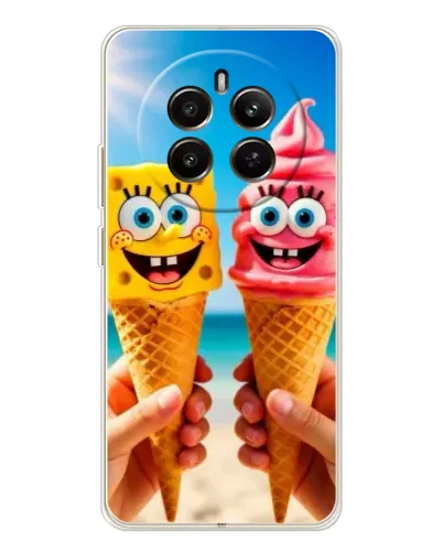 Чехол для Realme 12 с картинкой «Спанч Боб мороженое»