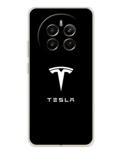 Чохол для Realme 12 з картинкою «Tesla White Logo»