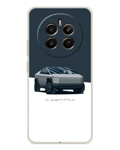 Чохол для Realme 12 з картинкою «Сріблястий Cybertruck Tesla»