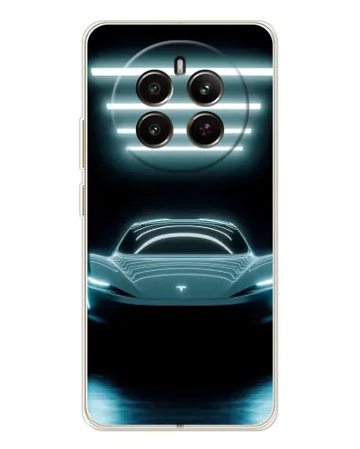 Чохол для Realme 12 з картинкою «Tesla в неоні»