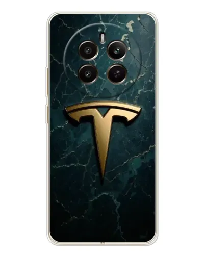 Чохол для Realme 12 з картинкою «Мармурова Tesla Gold»