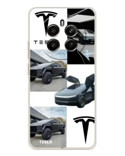 Чохол для Realme 12 з картинкою «Колаж Cybertruck Tesla»