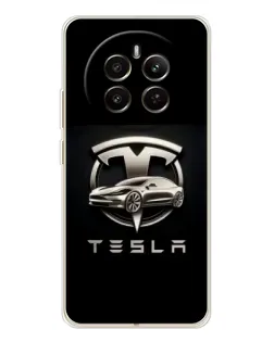 Чохол для Realme 12 з картинкою «Tesla — срібне авто»