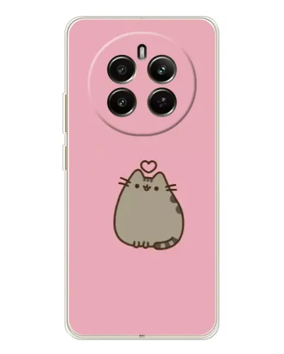 Чехол для Realme 12 с картинкой «Pusheen сердце»