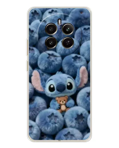 Чехол для Realme 12 с картинкой «Стич и голубика»