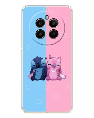 Чехол для Realme 12 с картинкой «Stitch и Angel Love»