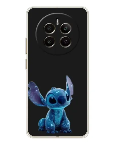 Чехол для Realme 12 с картинкой «Стич на черном»