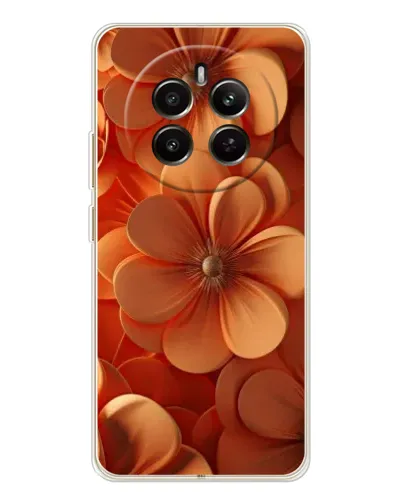 Чехол для Realme 12 с картинкой «Оранжевый макро цветок»