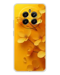 Чехол для Realme 12 с картинкой «Золотые лепестки»