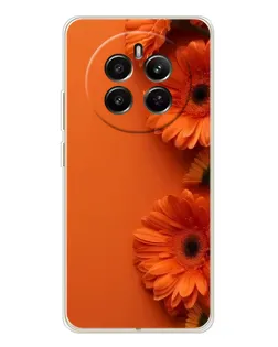 Чехол для Realme 12 с картинкой «Оранжевые герберы»
