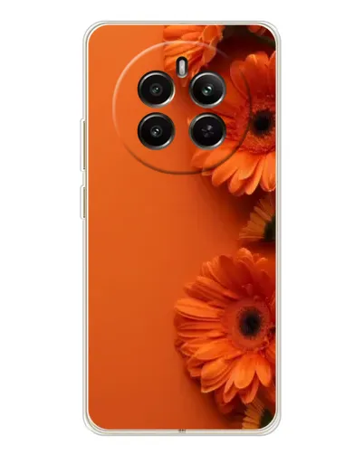 Чехол для Realme 12 с картинкой «Оранжевые герберы»