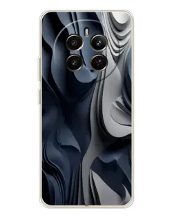 Чехол для Realme 12 с картинкой «Объемные синие складки»