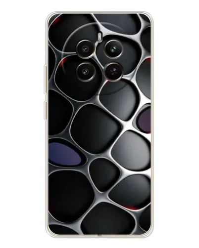 Чехол для Realme 12 с картинкой «Объемная темная решетка»