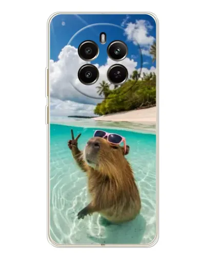 Чехол для Realme 12 с картинкой «Капибара на море» Чехол для Realme 12 с картинкой «Капибара на море»