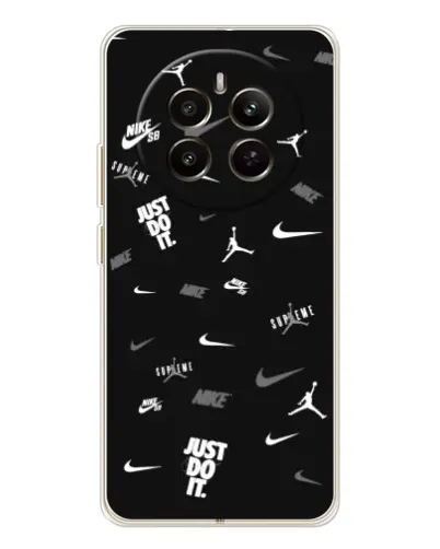 Чохол для Realme 13 4G з картинкою «Nike Black Pattern» Чохол для Realme 13 4G з картинкою «Nike Black Pattern»