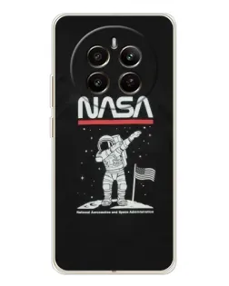 Чехол для Realme 13 4G с картинкой «NASA — шагаем по Луне»