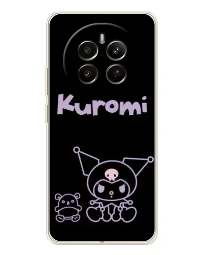 Чехол для Realme 13 4G с картинкой «Kuromi — черный минимализм»