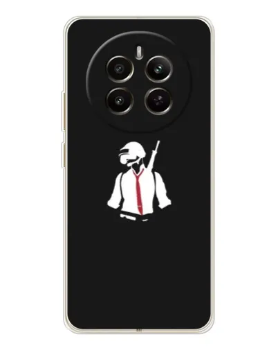Чехол для Realme 13 4G с картинкой «PUBG — силуэт воина»