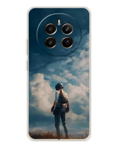 Чехол для Realme 13 4G с картинкой «Герой PUBG на скале»