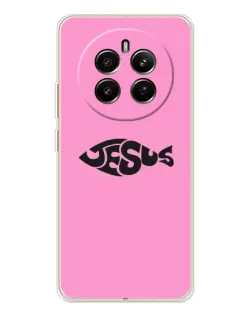 Чехол для Realme 13 4G с картинкой «Розовый символ  Jesus»