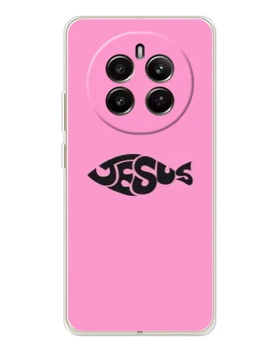 Чехол для Realme 13 4G с картинкой «Розовый символ Jesus» Чехол для Realme 13 4G с картинкой «Розовый символ Jesus»