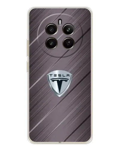 Чехол для Realme 13 4G с картинкой «Металлическая текстура Tesla» Чехол для Realme 13 4G с картинкой «Металлическая текстура Tesla»