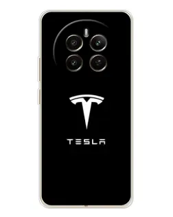 Чехол для Realme 13 4G с картинкой «Tesla White Logo»