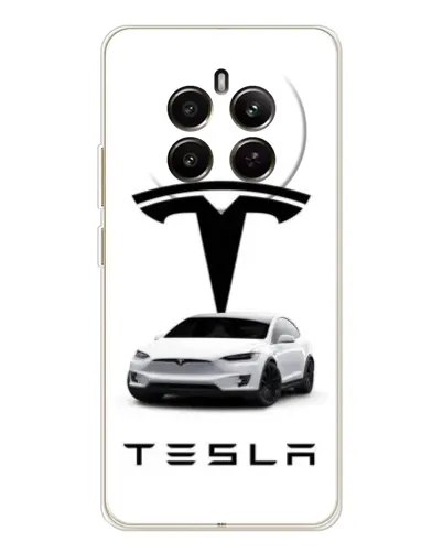 Чехол для Realme 13 4G с картинкой «Tesla White Style» Чехол для Realme 13 4G с картинкой «Tesla White Style»