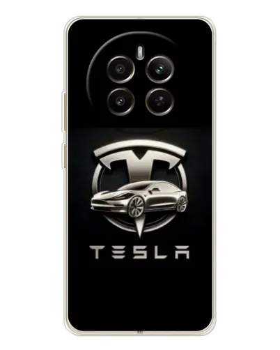 Чехол для Realme 13 4G с картинкой «Tesla — серебристое авто» Чехол для Realme 13 4G с картинкой «Tesla — серебристое авто»
