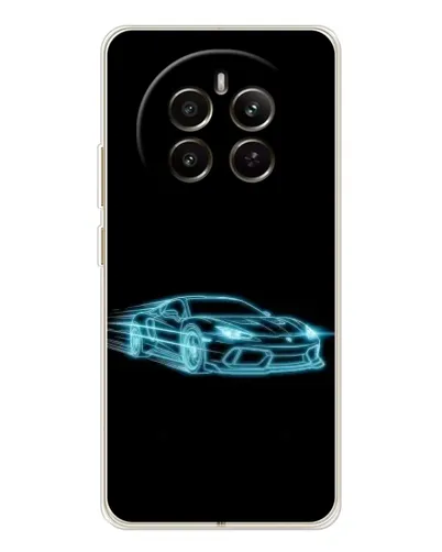 Чехол для Realme 13 4G с картинкой «Неоновый контур Lamborghini»