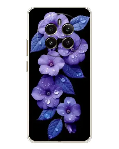 Чехол для Realme 13 4G с картинкой «Фиолетовые цветы с росою»