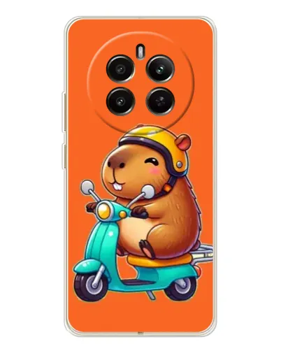 Чехол для Realme 13 4G с картинкой «Капибара на скутере» Чехол для Realme 13 4G с картинкой «Капибара на скутере»
