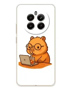 Чехол для Realme 13 4G с картинкой «Капибара с ноутбуком» Чехол для Realme 13 4G с картинкой «Капибара с ноутбуком»