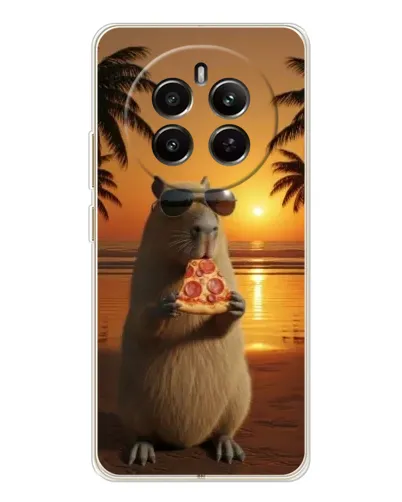 Чехол для Realme 13 4G с картинкой «Капибара с пиццей» Чехол для Realme 13 4G с картинкой «Капибара с пиццей»