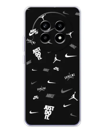 Чехол для Realme 13 Pro Plus с картинкой «Nike Black Pattern»
