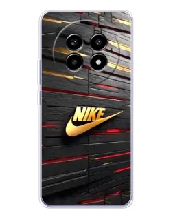 Чехол для Realme 13 Pro Plus с картинкой «Золотой Nike на металле»