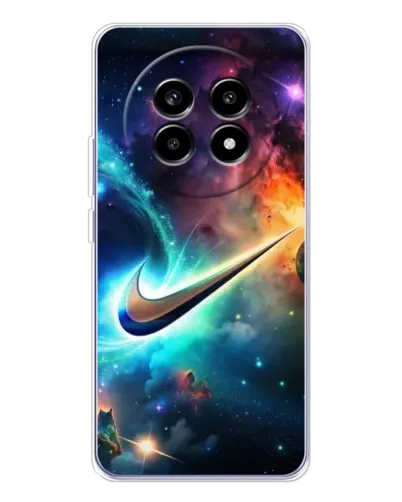 Чехол для Realme 13 Pro Plus с картинкой «Космический Nike Swoosh»