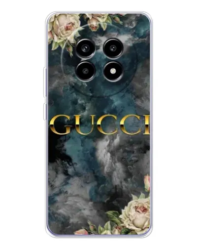 Чехол для Realme 13 Pro Plus с картинкой «Абстрактные цветы Gucci»