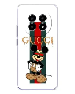 Чехол для Realme 13 Pro Plus с картинкой «Микки Маус Gucci — полосы»