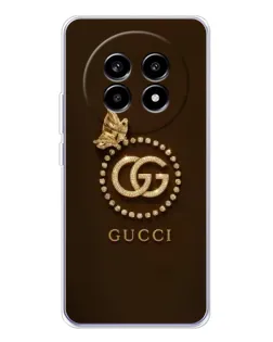 Чехол для Realme 13 Pro Plus с картинкой «Gucci — золотая бабочка»